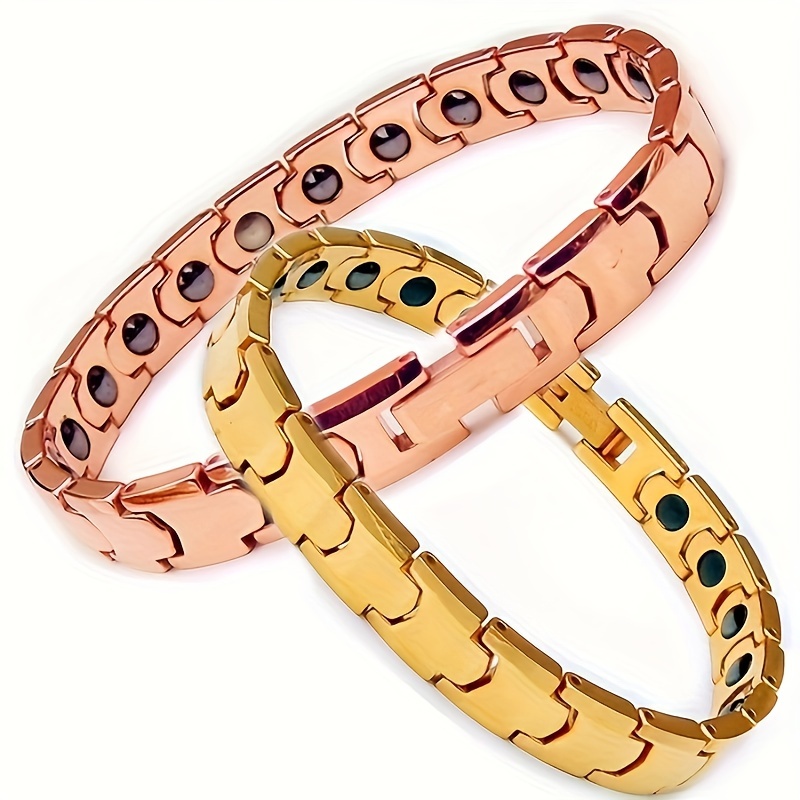 Titanium Stainless Steel Couple's Bracelet Interlocking Link